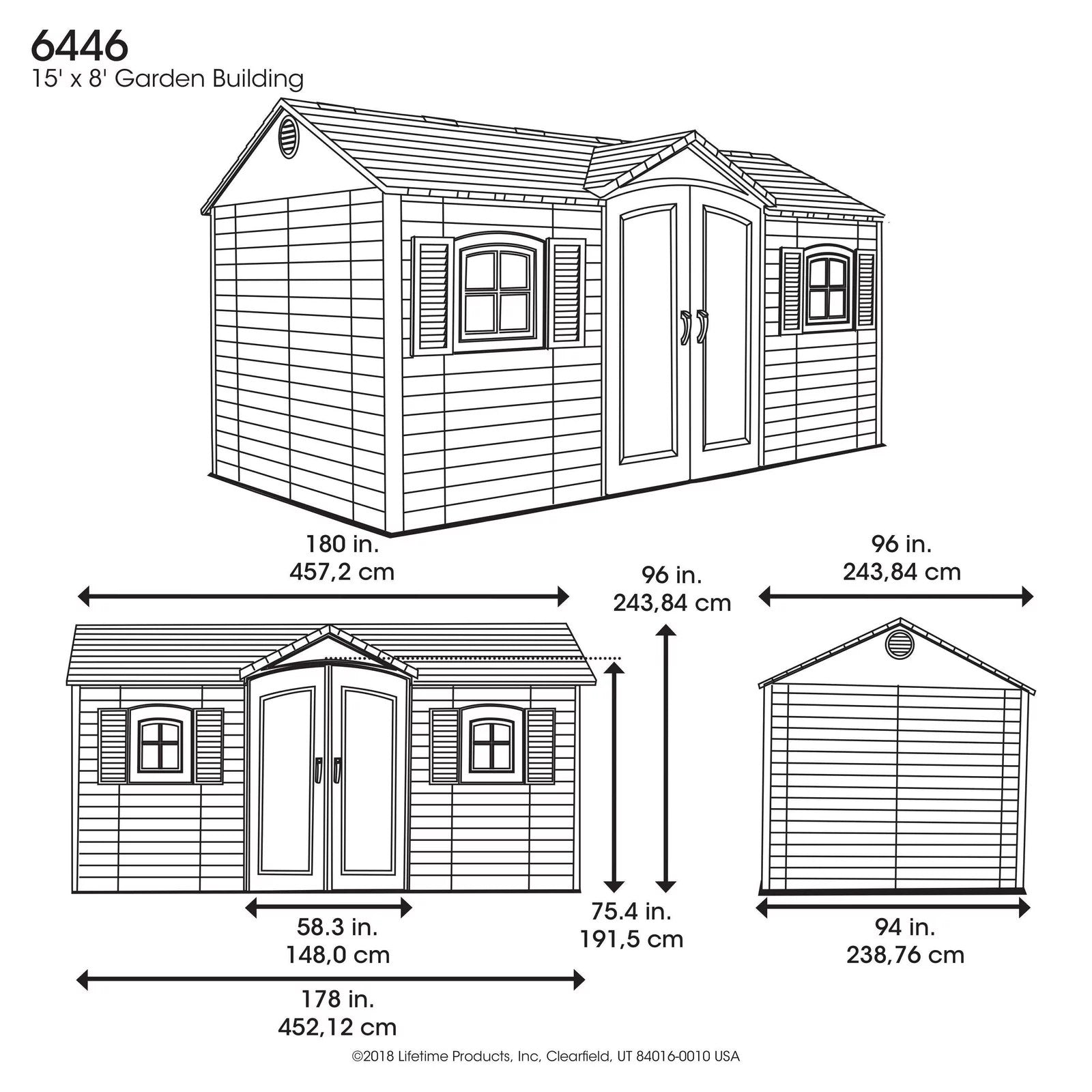 Lifetime 15 ft x 8 ft Garden Shed